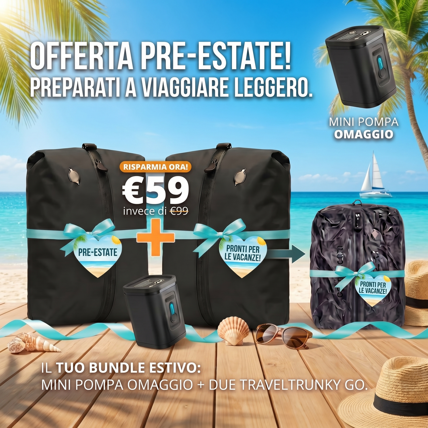 TravelTrunky GO + Pompa Omaggio